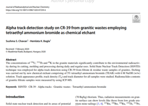 2019-20_Sushma Chavan SSNTD Application Granite JRNC_2020
