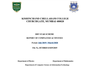 DBT Star Scheme Report 2019-20